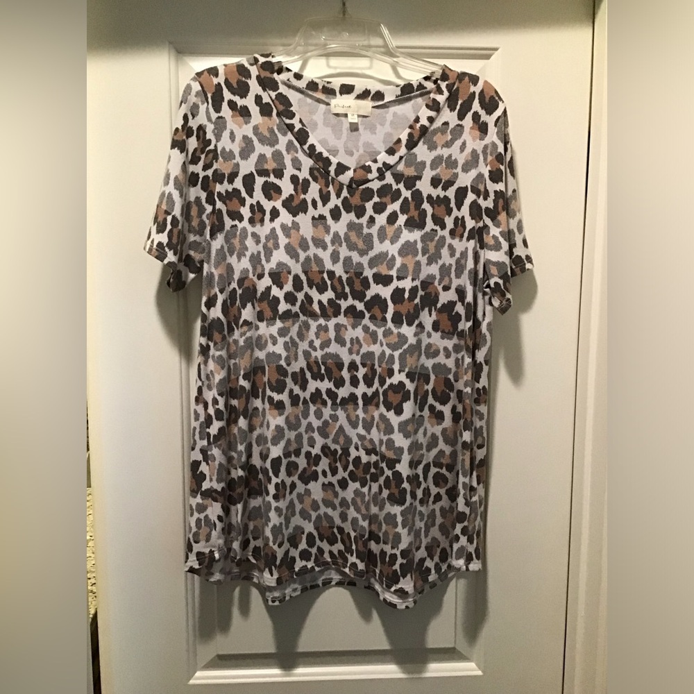 Perfect peach animal print knit tunic